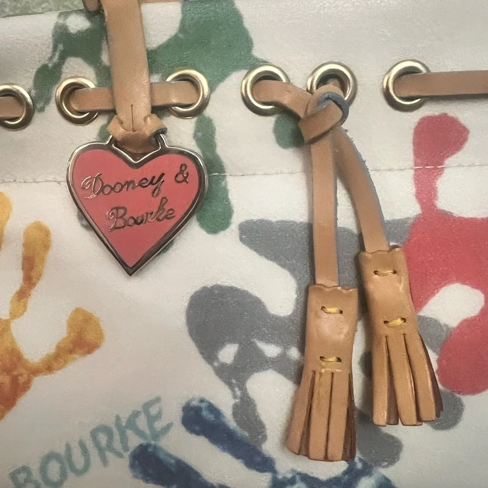Dooney & Bourke Colorful Handprint Canvas Tote